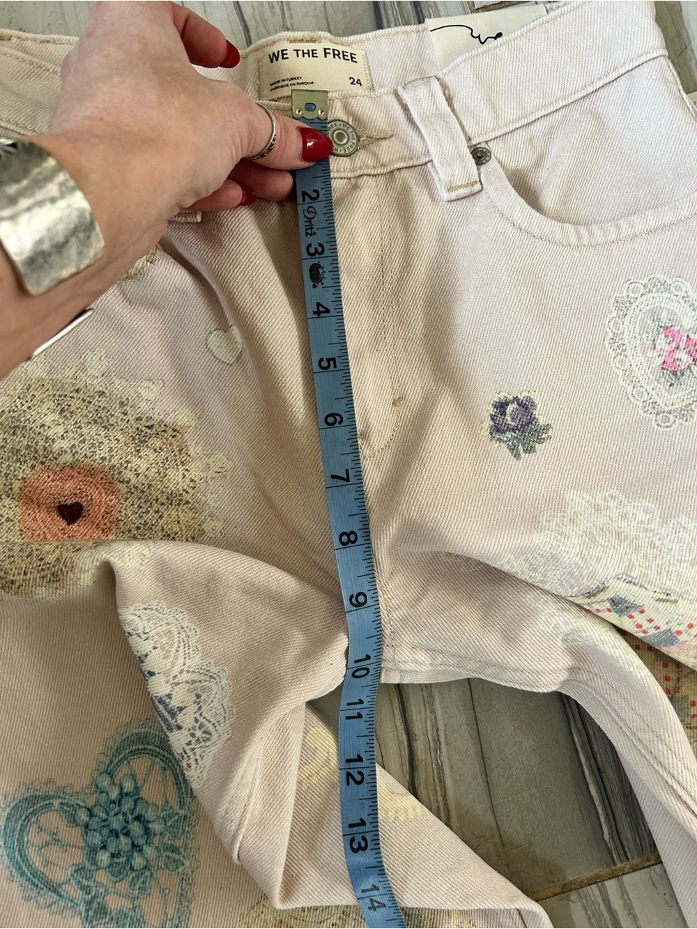 NWT We The Free Tinsley Printed Jeans in Illusions Heirloom Ivory - Picture 16 of 16